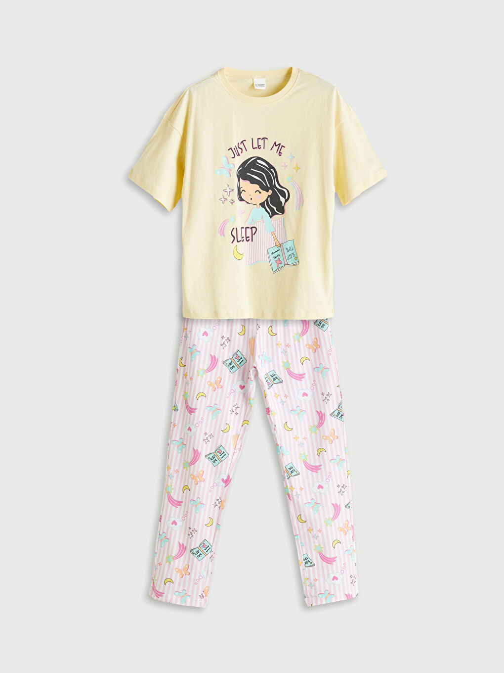 LCW Kids Crew Neck Girls' Pyjama Set -W50581Z4-FQ0