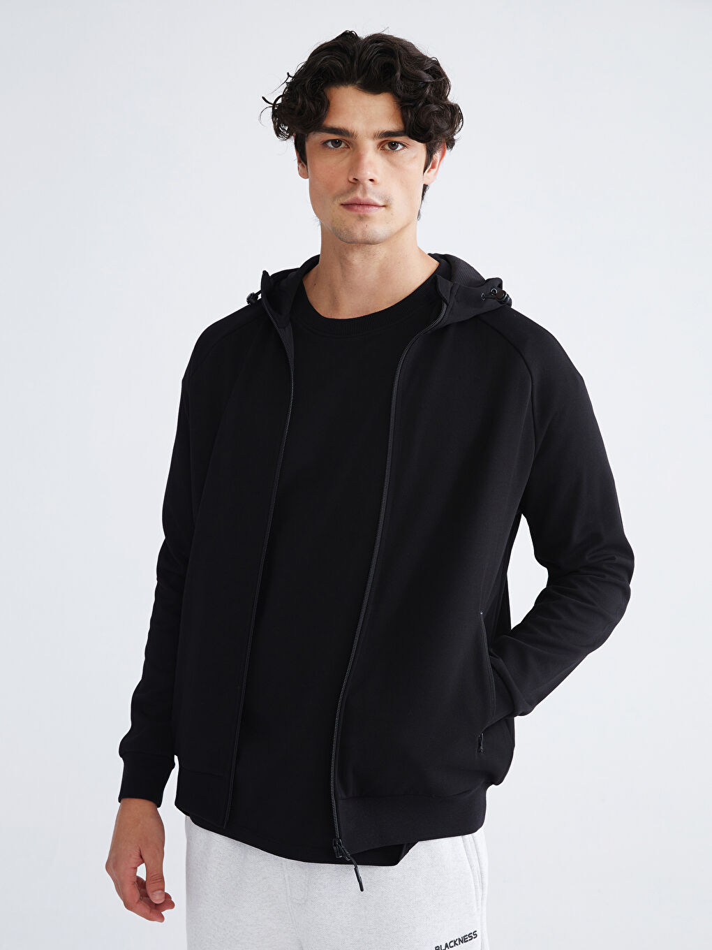 Hooded Long Sleeve Men's Zip-Up Sweatshirt
