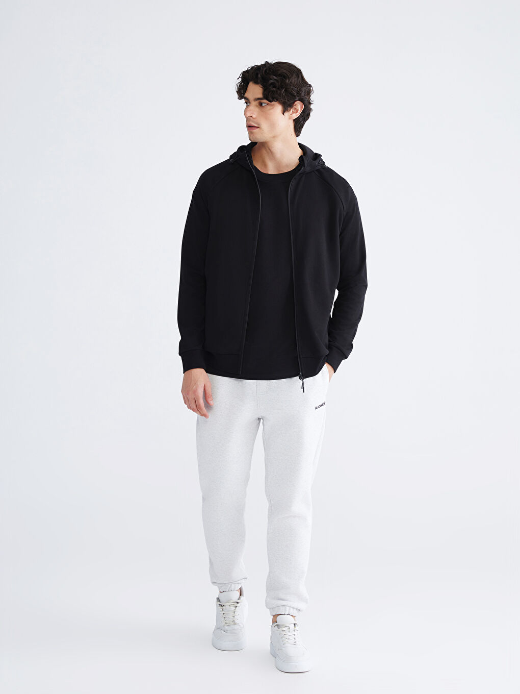 Hooded Long Sleeve Men's Zip-Up Sweatshirt-1