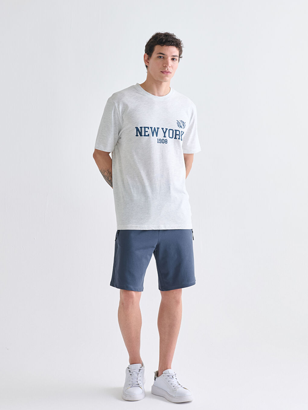 Antrasit Slim Fit Erkek Spor Şort