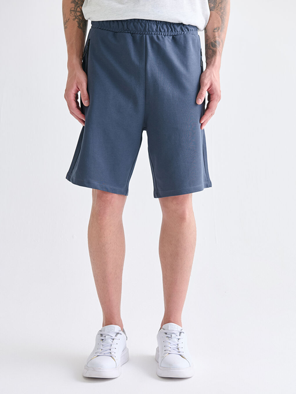 Antrasit Slim Fit Erkek Spor Şort-2