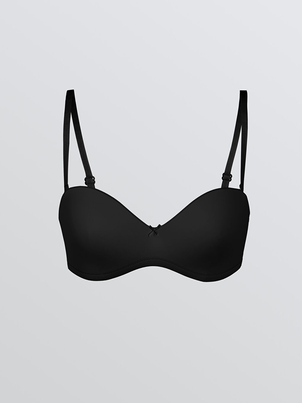 Siyah Balenli Dolgusuz Straplez Sütyen-2