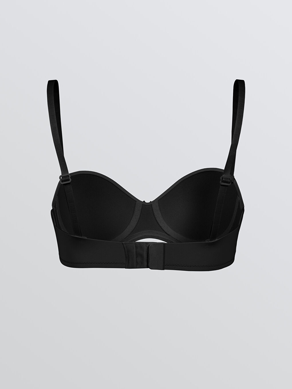 Siyah Balenli Dolgusuz Straplez Sütyen-3