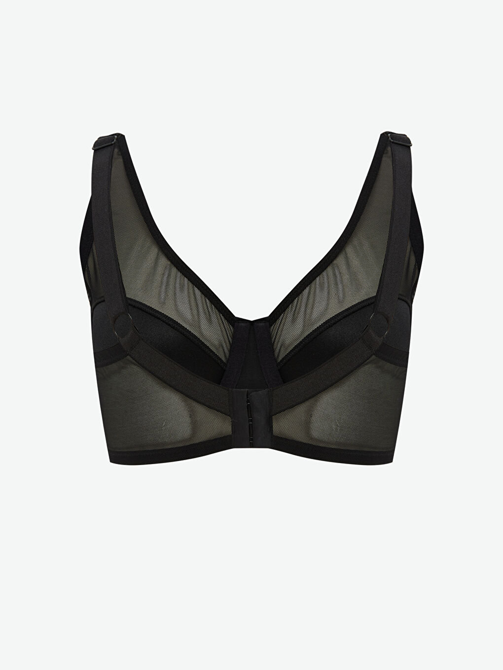 Siyah Balenli Dolgusuz Düz Toparlayıcı Sütyen-2