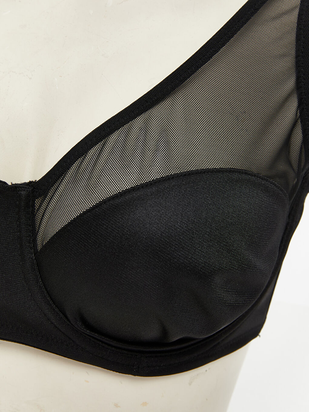 Siyah Balenli Dolgusuz Düz Toparlayıcı Sütyen-4