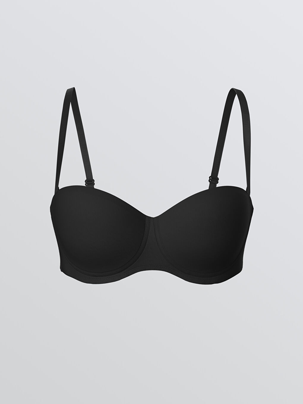 Kahverengi Balenli Dolgusuz Düz Straplez Sütyen 2'li-1