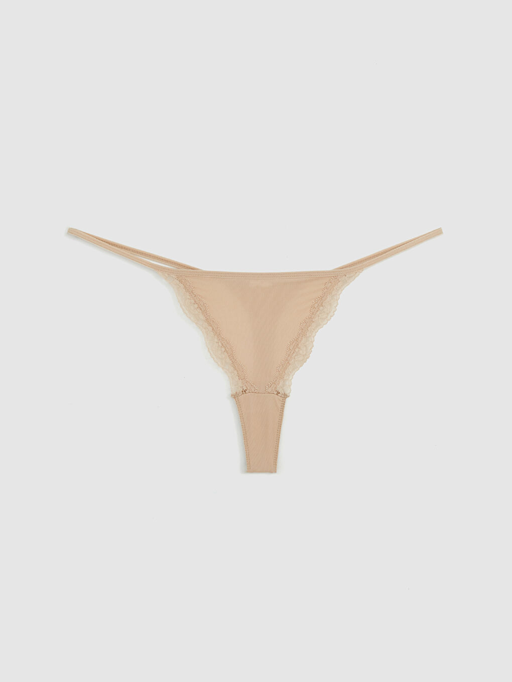 Pembe Dantel Detaylı Tanga Külot 3'lü-5