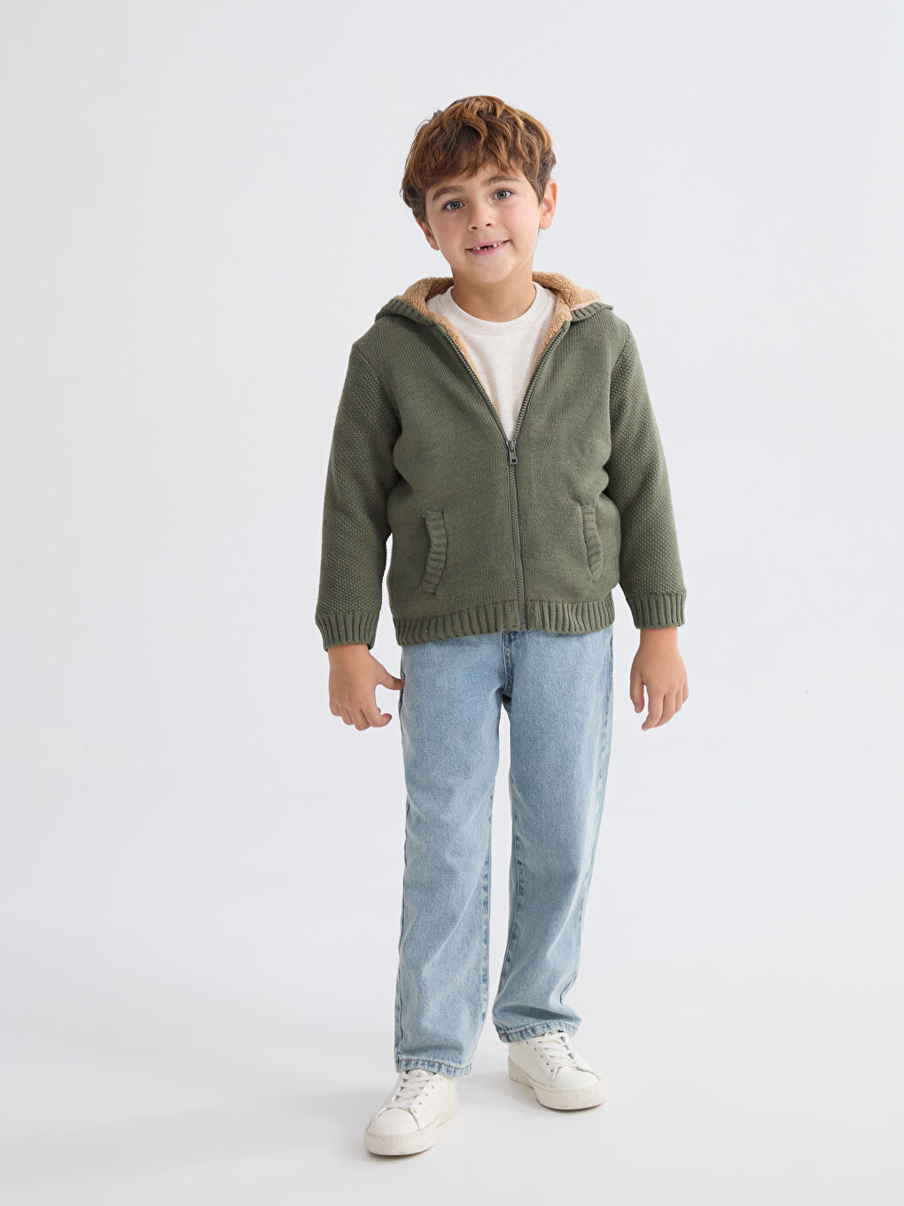 Hooded Baby Boys' Knitwear Cardigan-1