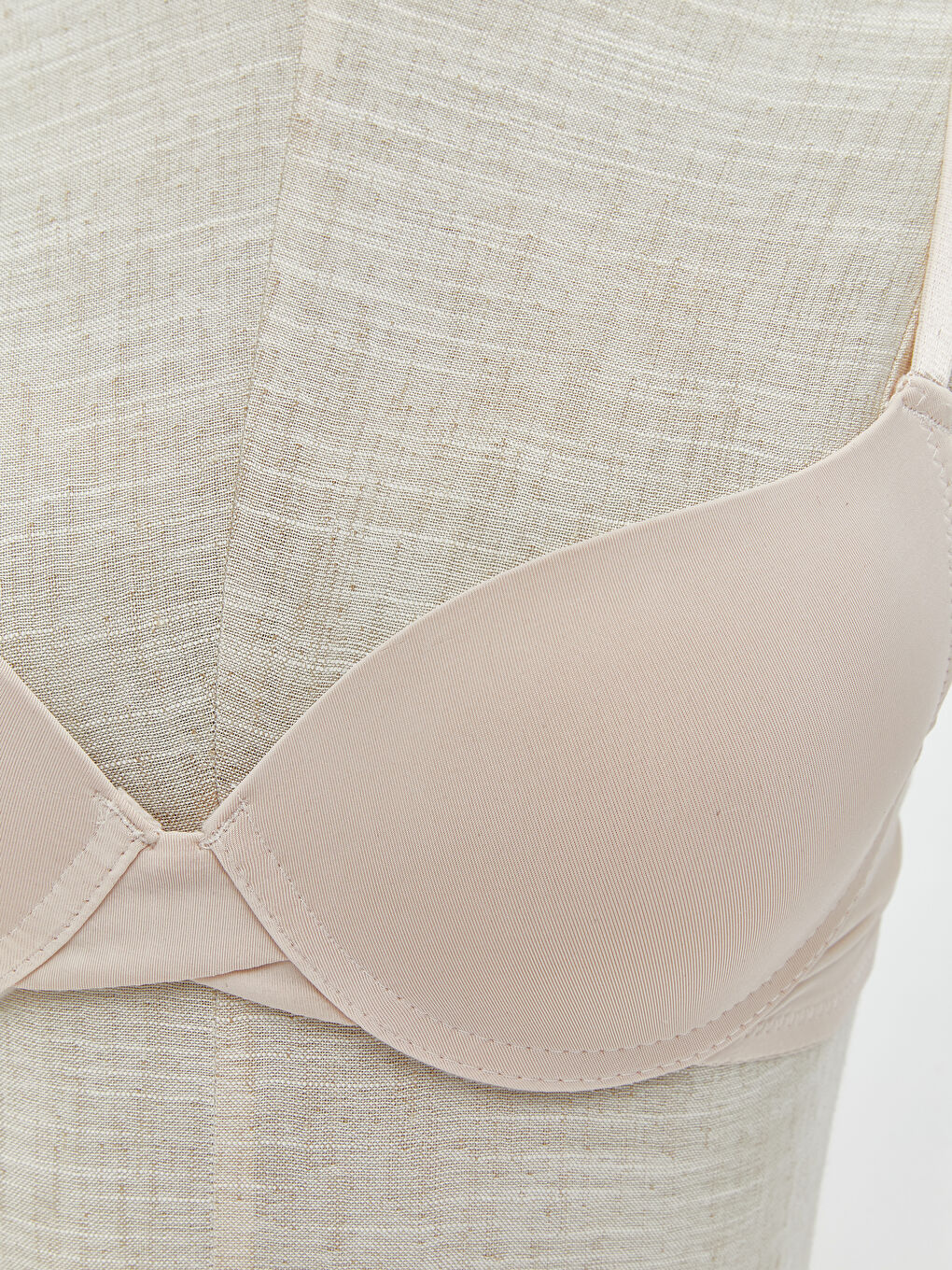 Pembe Balenli Dolgusuz Düz Tişört Sütyen-2