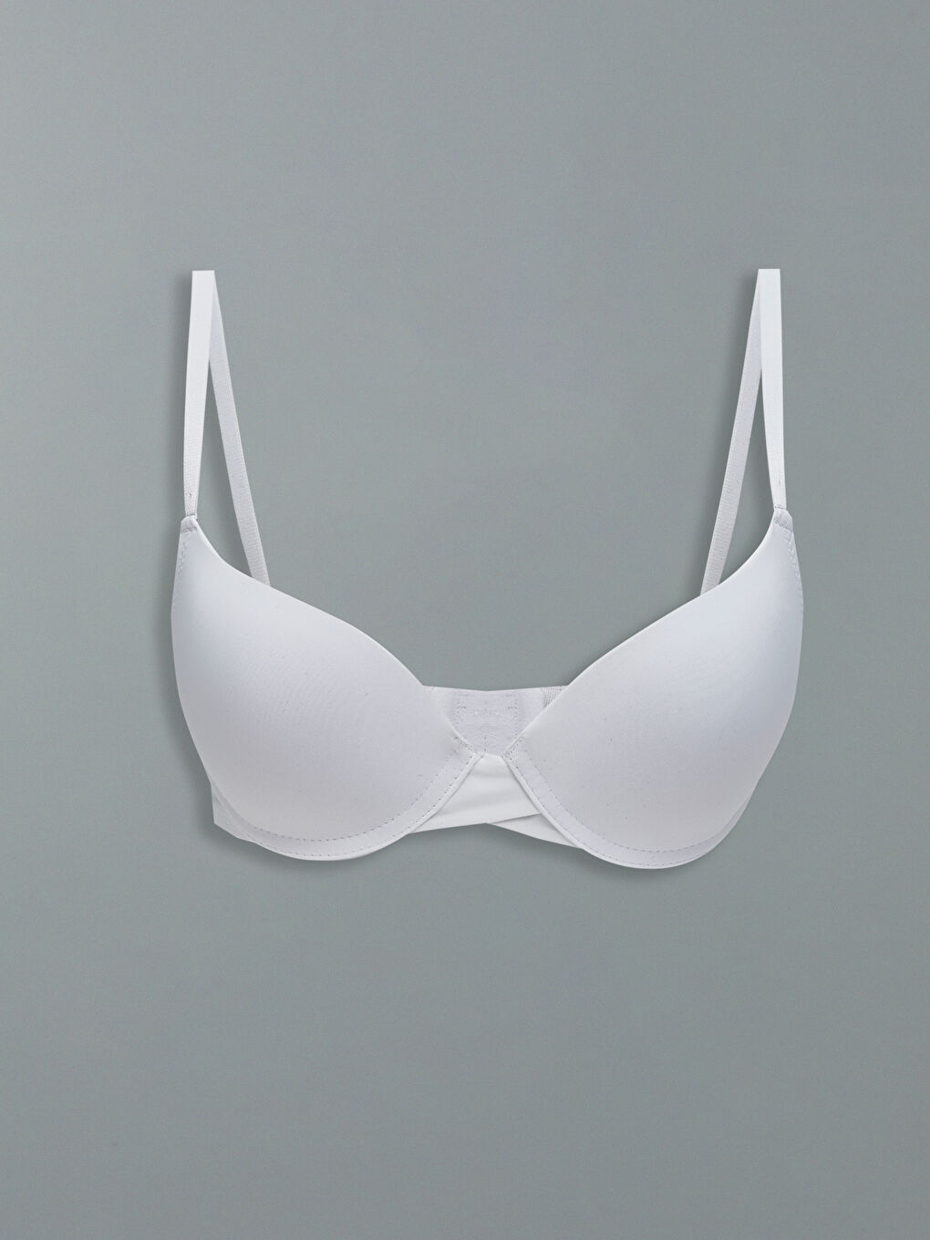 Beyaz Balenli Dolgusuz Düz Tişört Sütyen