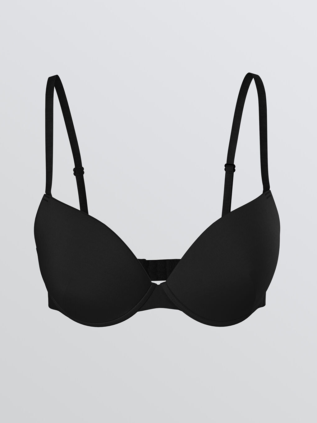 Siyah Balenli Yarım Dolgulu Tişört Sütyen-1