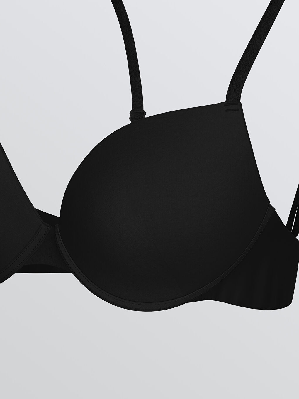 Siyah Balenli Yarım Dolgulu Tişört Sütyen-2