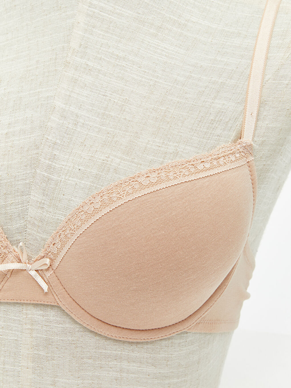 Beyaz Balenli Dolgusuz Düz Tişört Sütyen 2'li-4