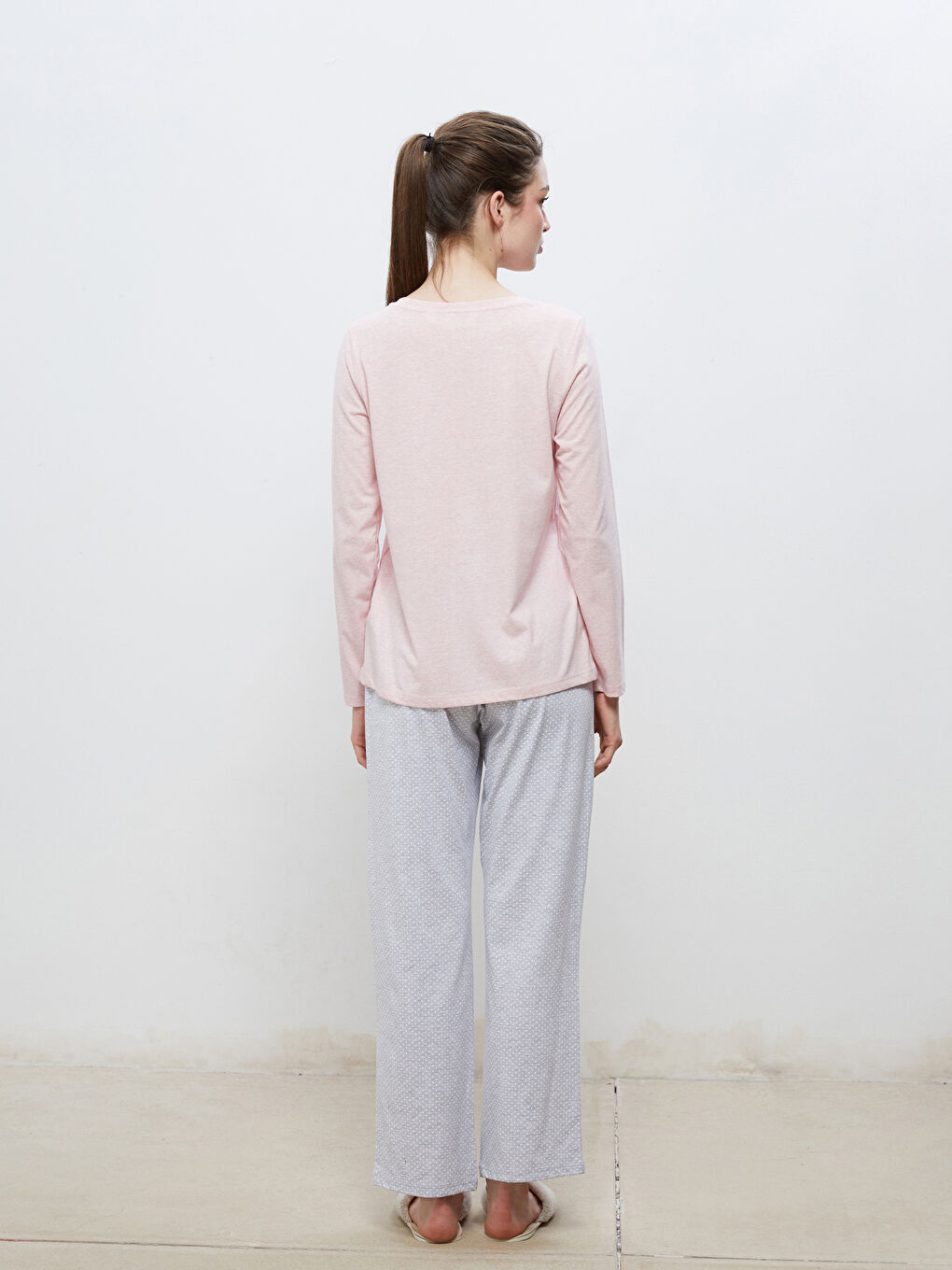 LCW DREAM طقم بيجاما نساء كول مدور -W50785Z8-998