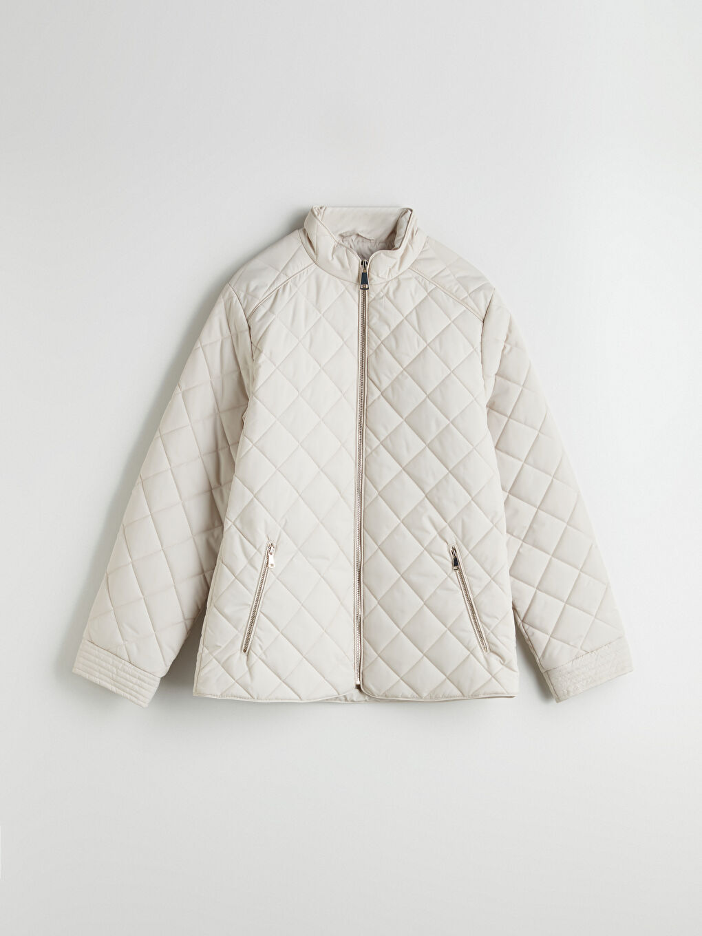 Funnel Neck Quilted Women's Puffer Coat-6