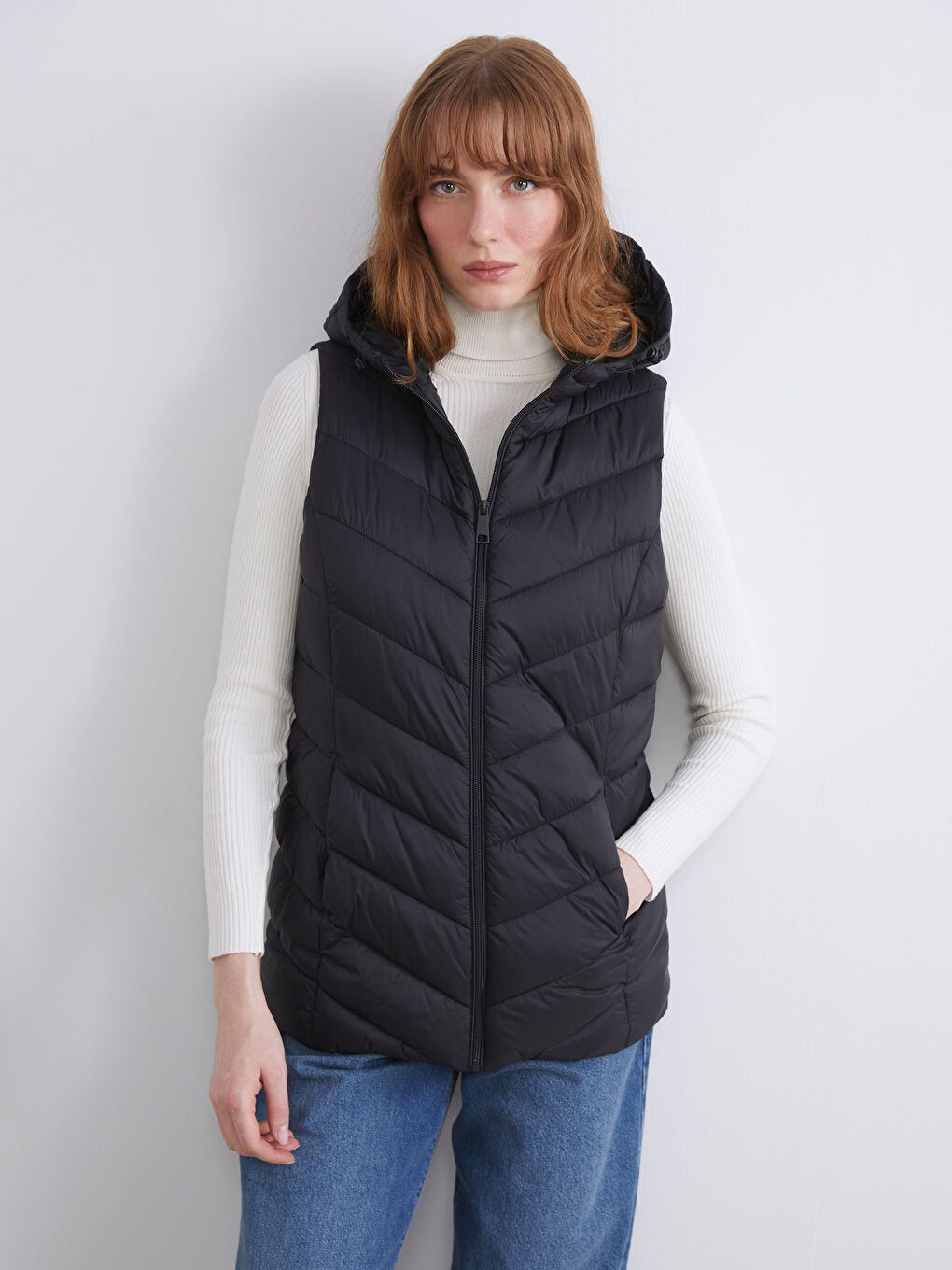 LCWAIKIKI كلاسيك جیلێتی پەستەکی کڵاودار بۆ ژنان -W50793Z8-CVL