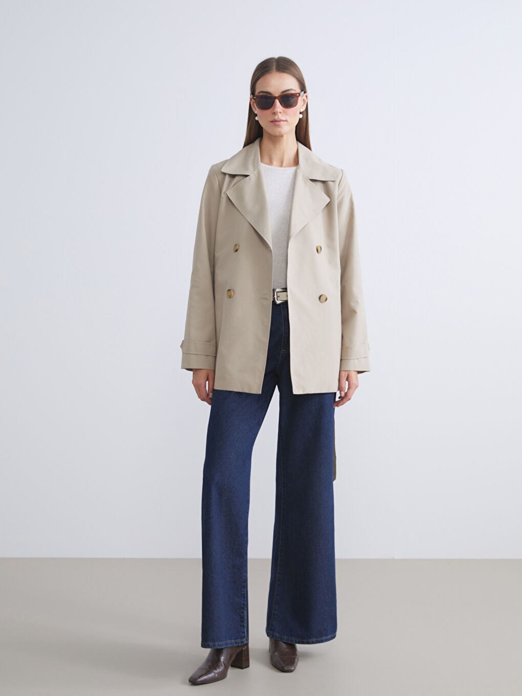 LCWAIKIKI Classic Jacket Neck Women's Trenchcoat -W50796Z8-FGP