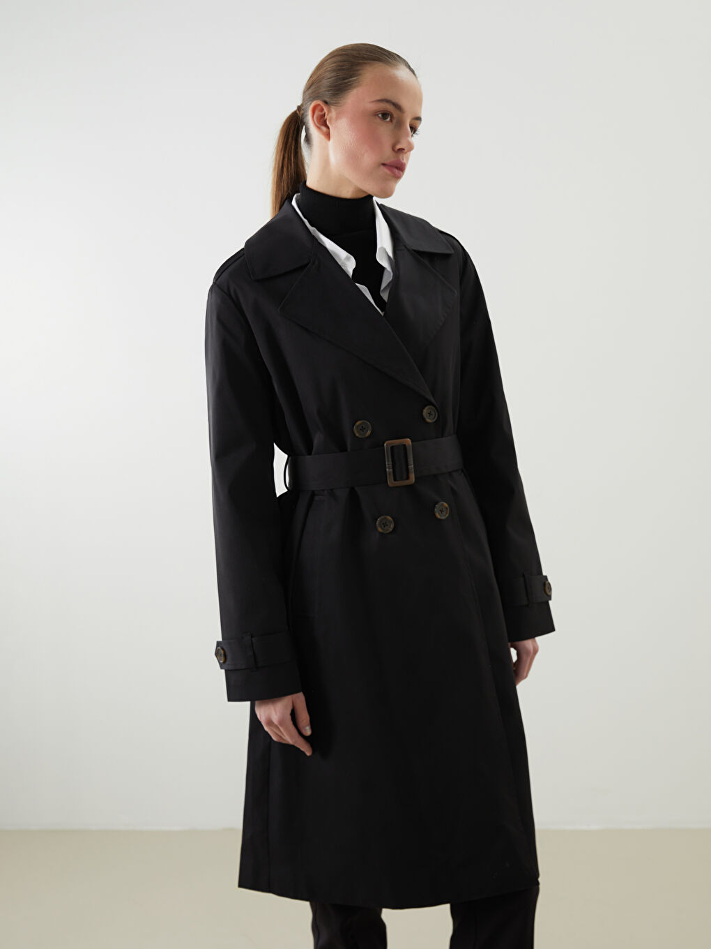 LCWAIKIKI Classic Jacket Neck Women's Trenchcoat -W50797Z8-CVL