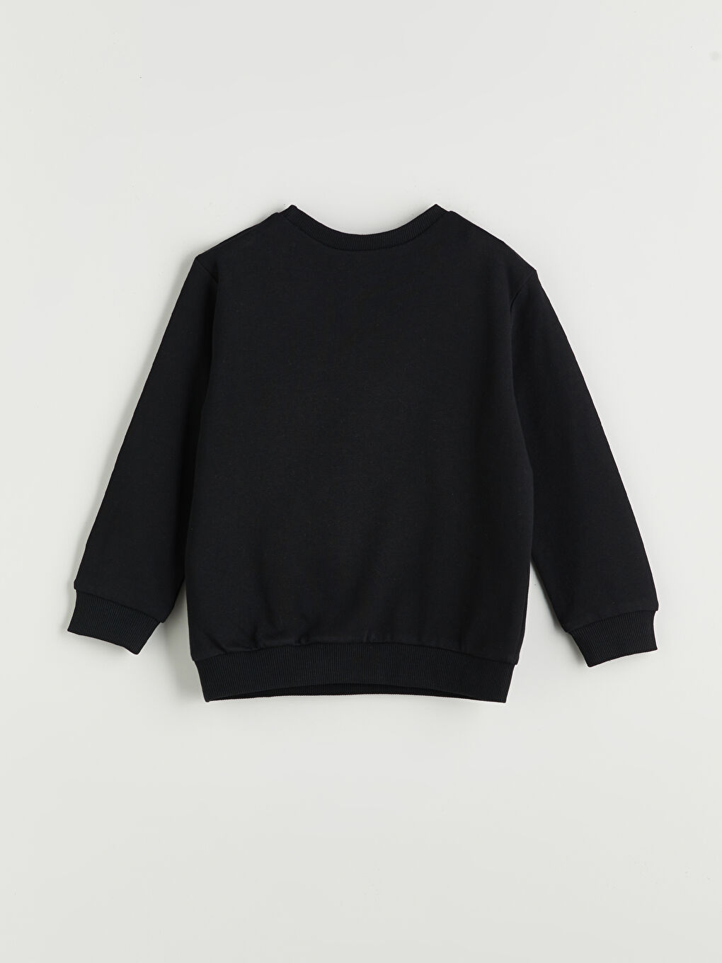 Siyah Bisiklet Yaka Baskılı Erkek Çocuk Sweatshirt-1