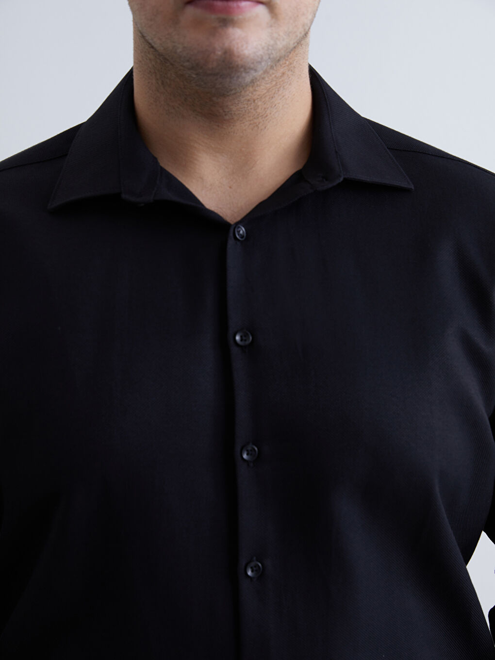 Рубашка Мужская Слим Фит С Длинным Рукавом Из Ткани Добби-6