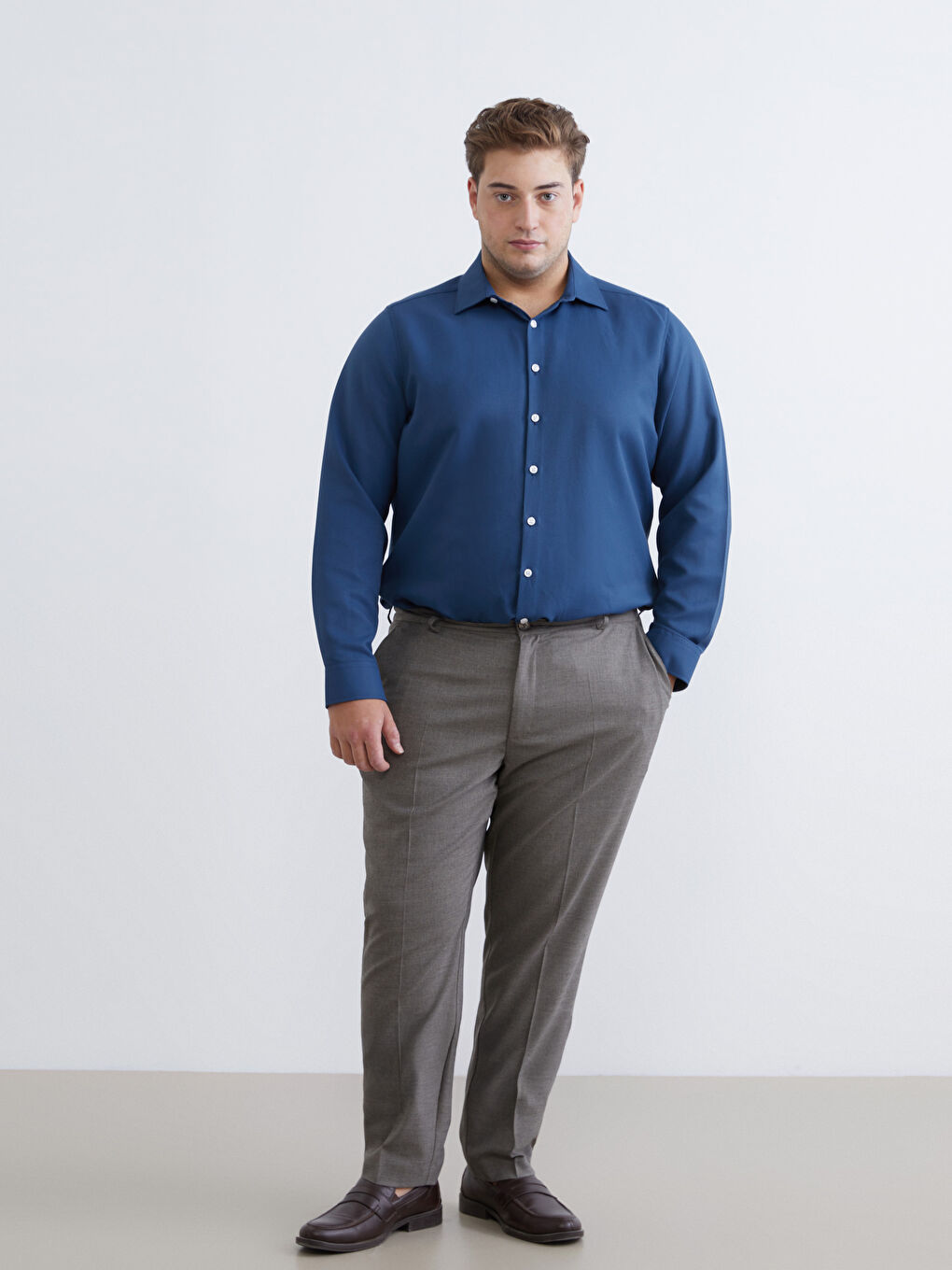 ерлерге арналған тар пішім ұзын жең добби матасы жейде-9