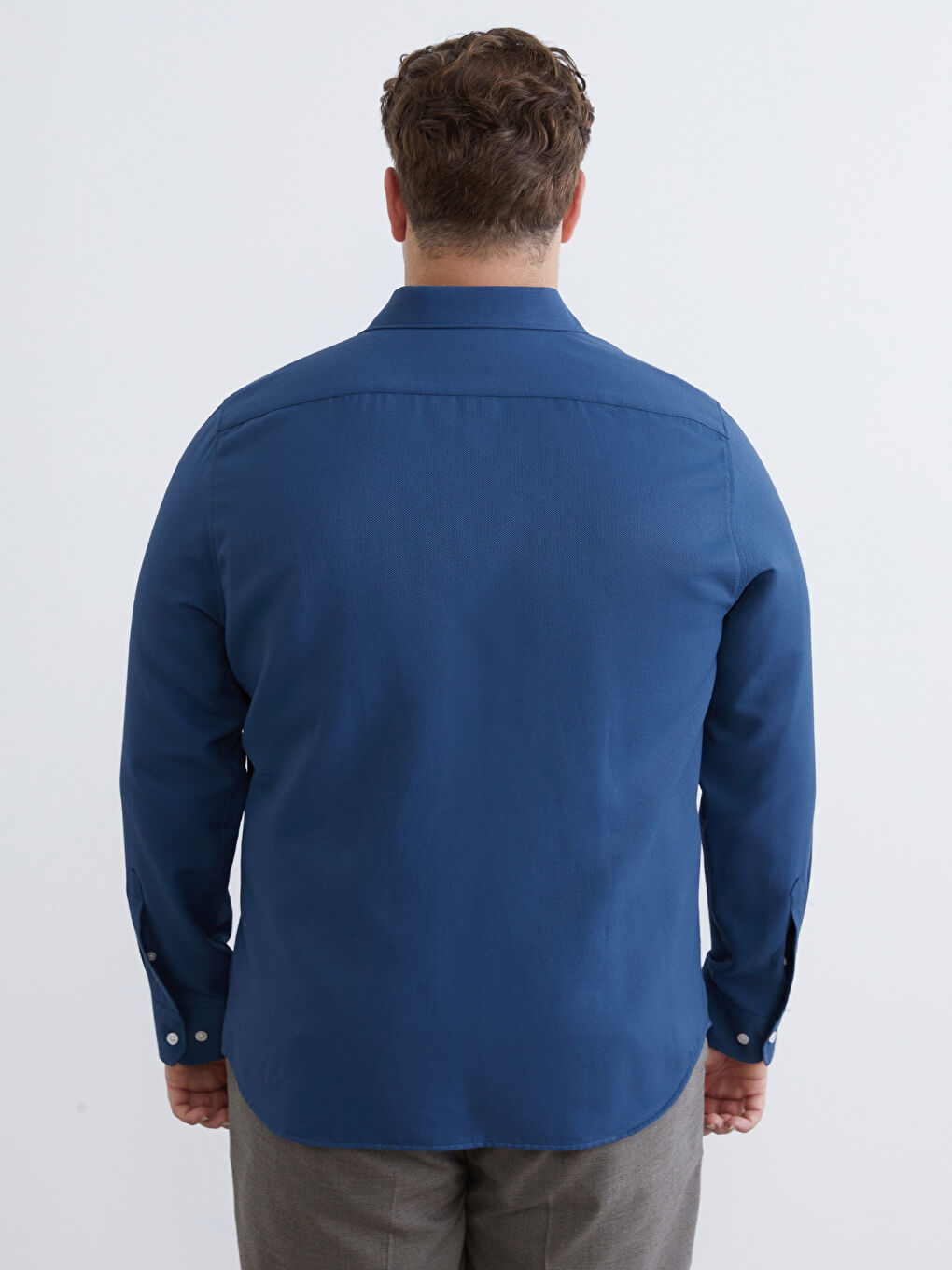 ерлерге арналған тар пішім ұзын жең добби матасы жейде-11