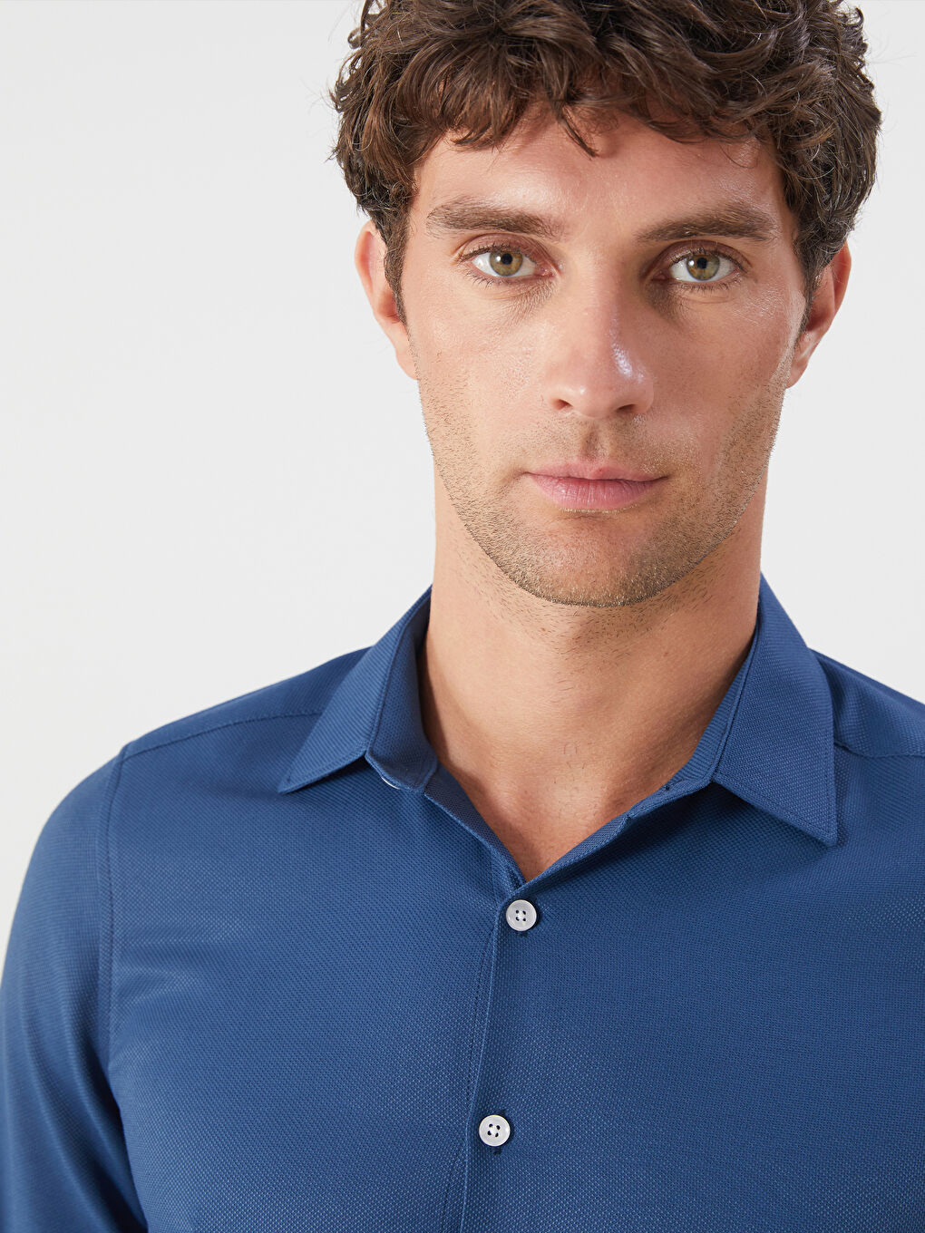 LCWAIKIKI Classic Slim Fit Long Sleeve Dobby Men's Shirt -W50804Z8-VCP