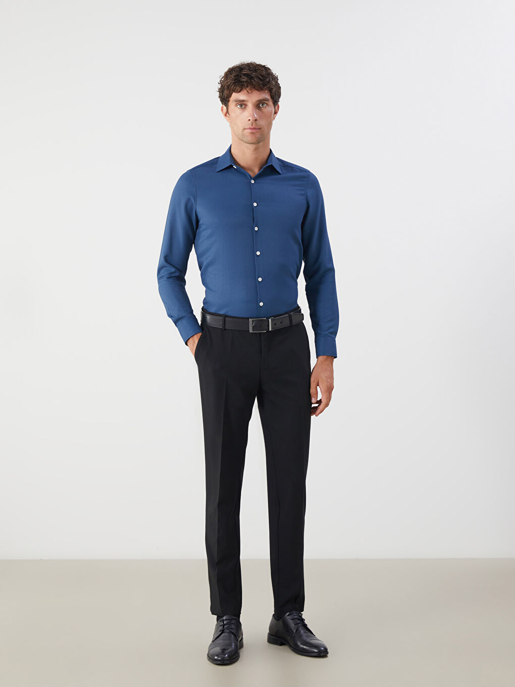 LCWAIKIKI Classic Slim Fit Long Sleeve Dobby Men's Shirt -W50804Z8-VCP