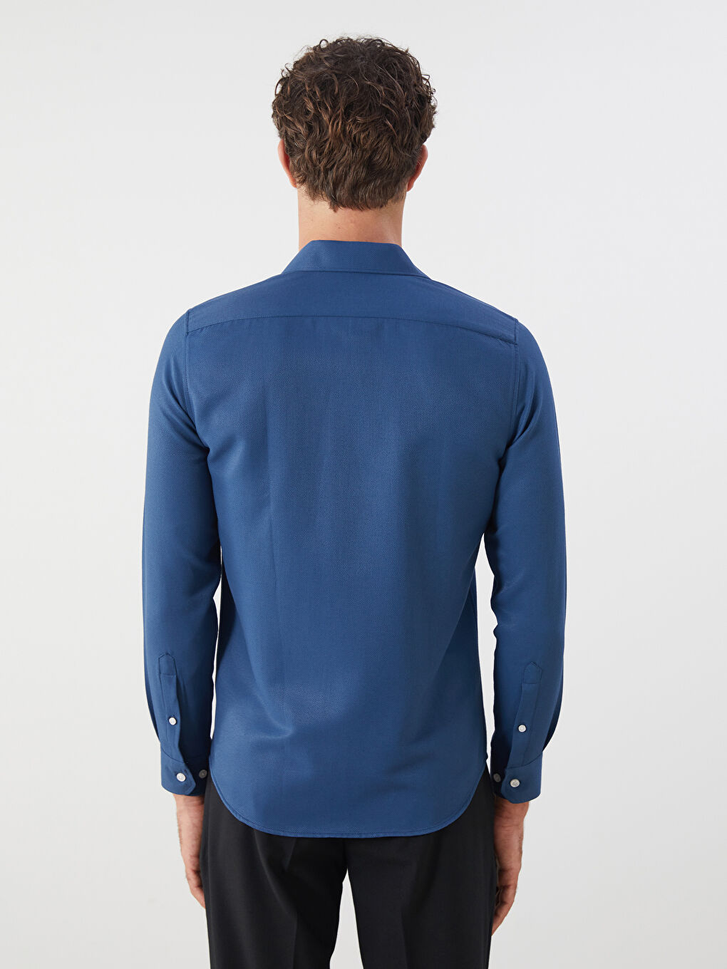 LCWAIKIKI Classic Slim Fit Long Sleeve Dobby Men's Shirt -W50804Z8-VCP