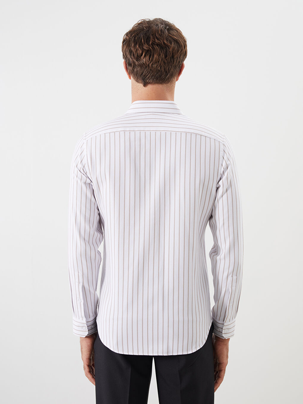 LCWAIKIKI Formal Slim Fit Long Sleeve Striped Dobby Men's Shirt -W50805Z8-LE8