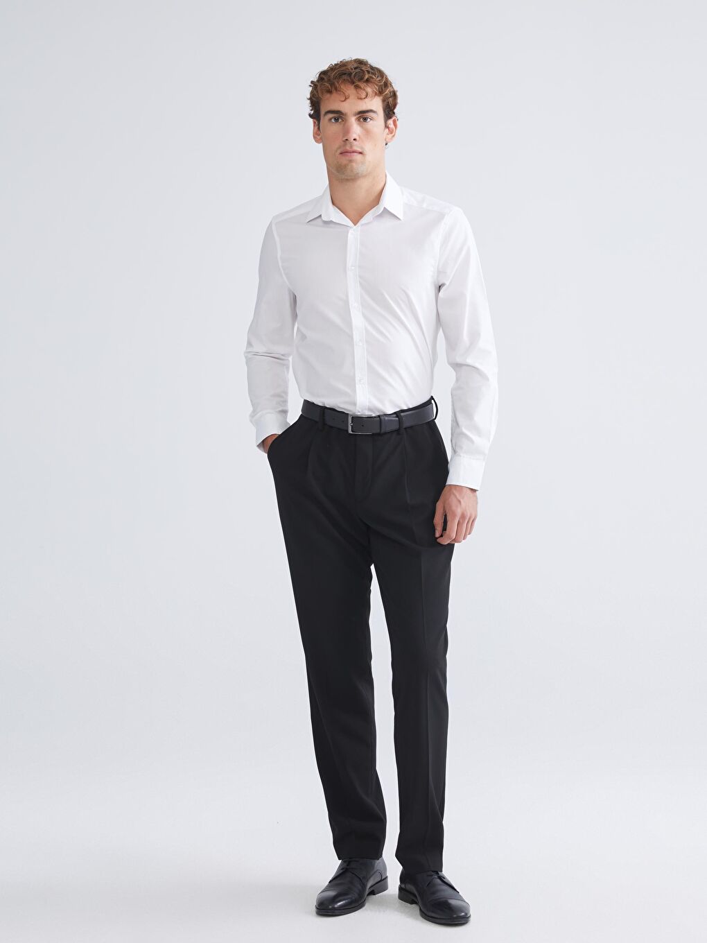 LCWAIKIKI Formal Тънък Дълъг Ръкав Поплин Риза за Мъже -W50808Z8-Q6K