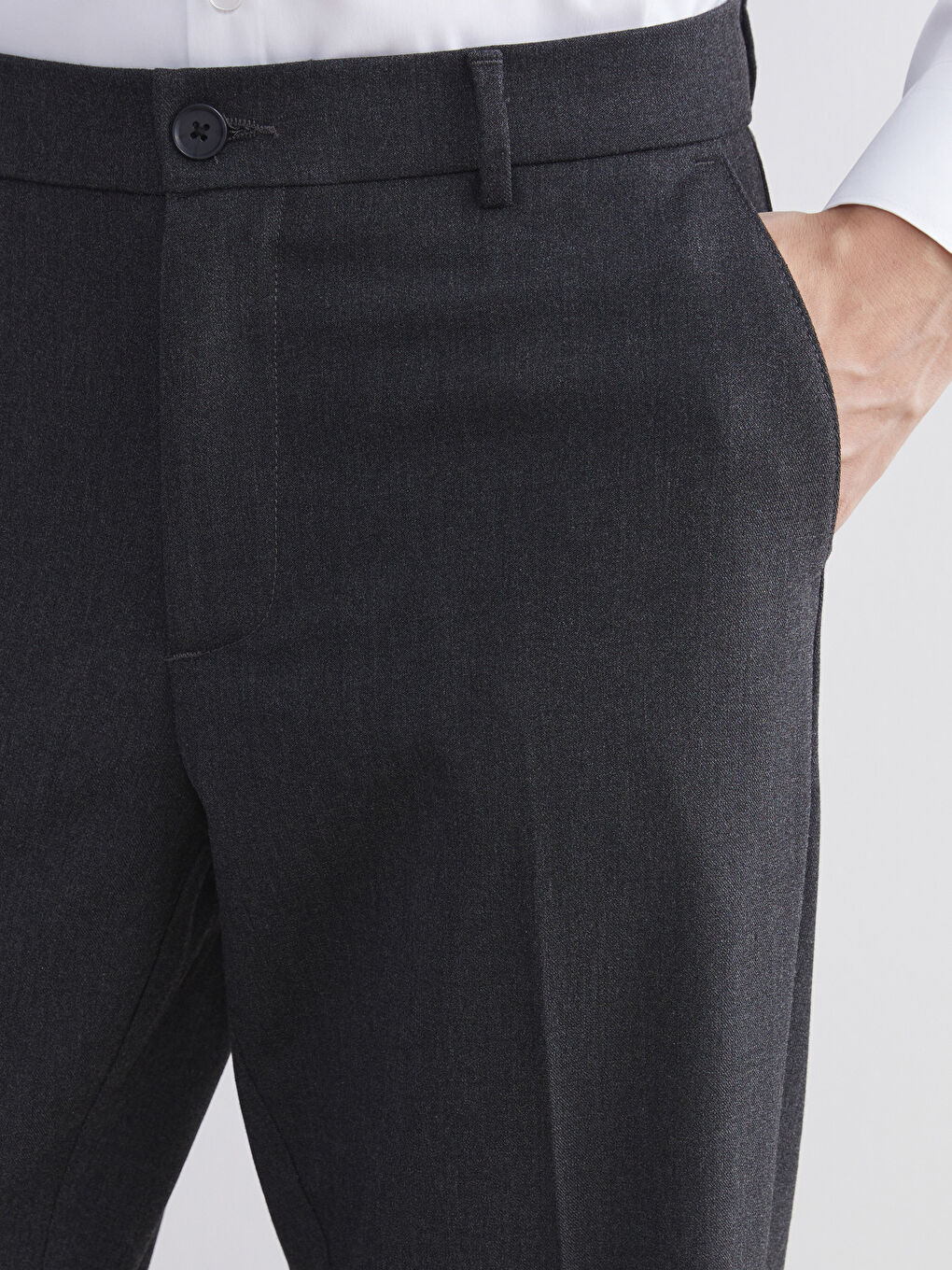 Antrasit Standart Kalıp Erkek Pantolon-2