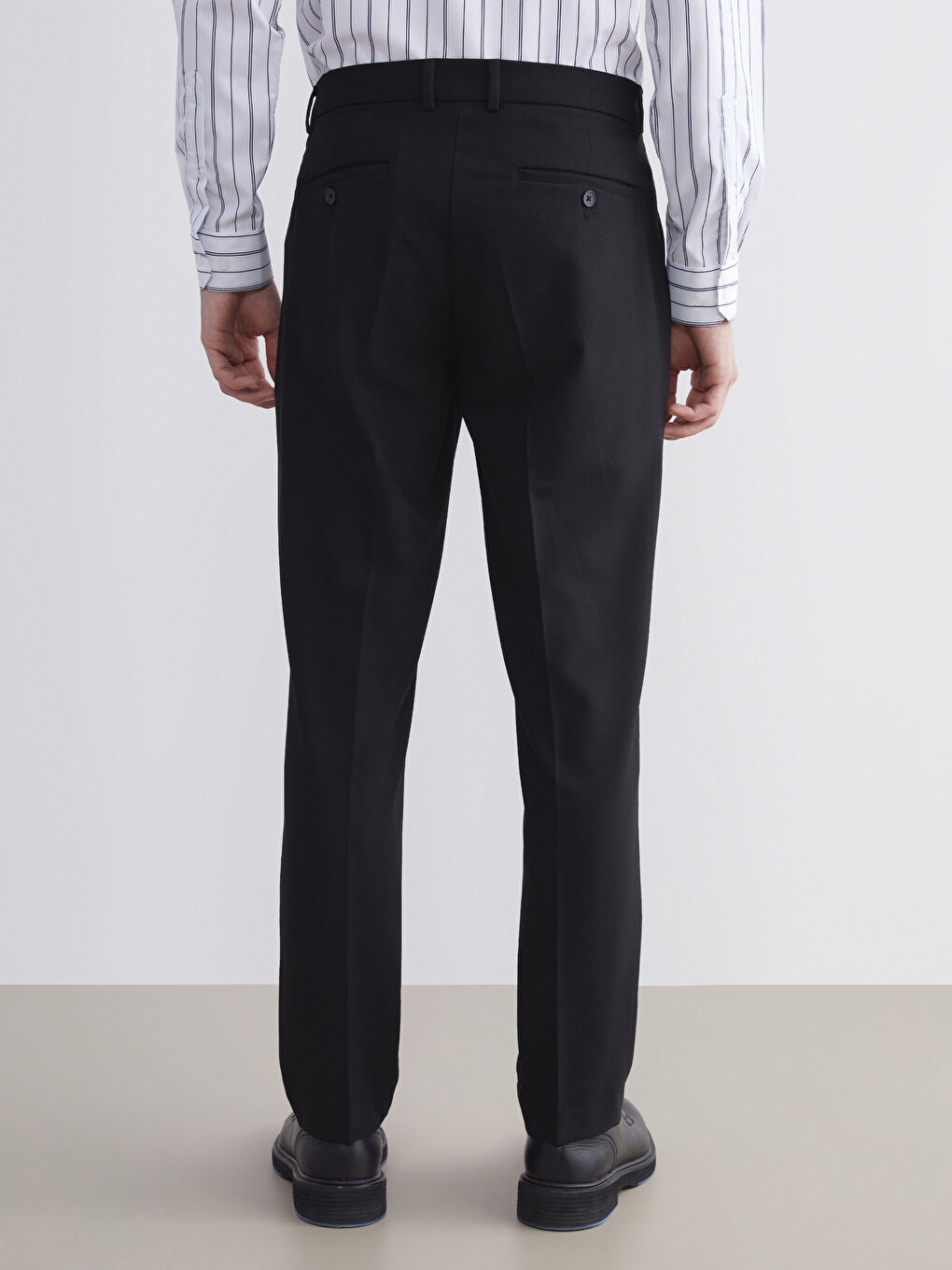 Siyah Standart Kalıp Erkek Pantolon-7