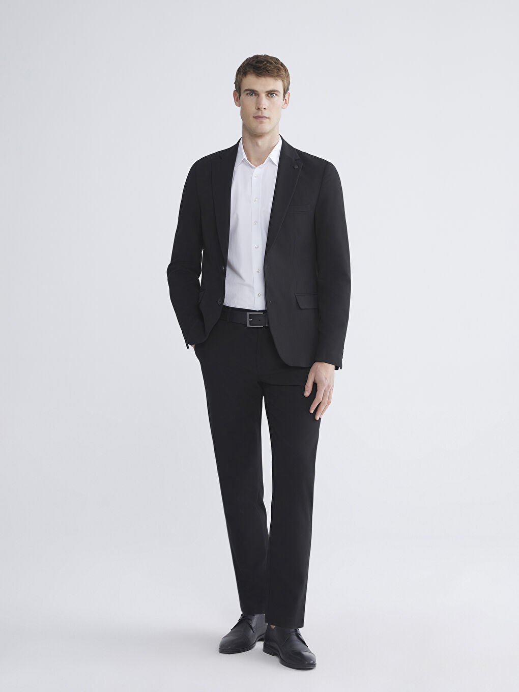 Siyah Standart Kalıp Erkek Pantolon-1