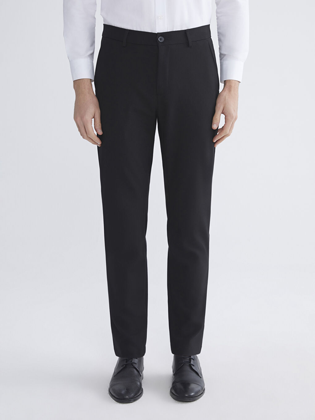 Siyah Standart Kalıp Erkek Pantolon-2