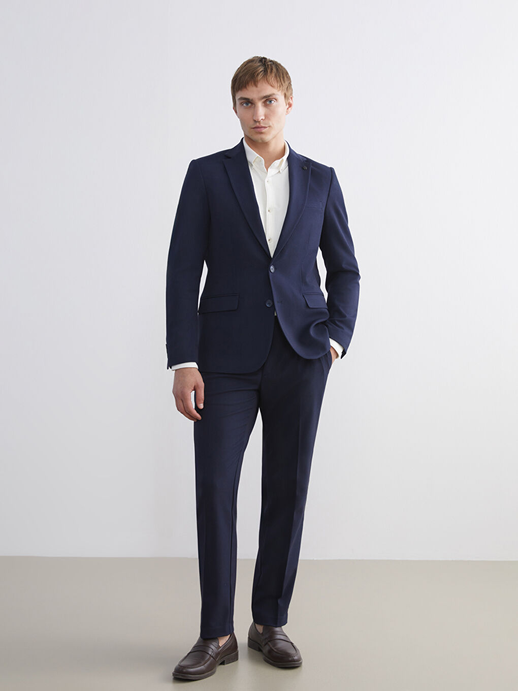 Lacivert Standart Kalıp Erkek Pantolon-1