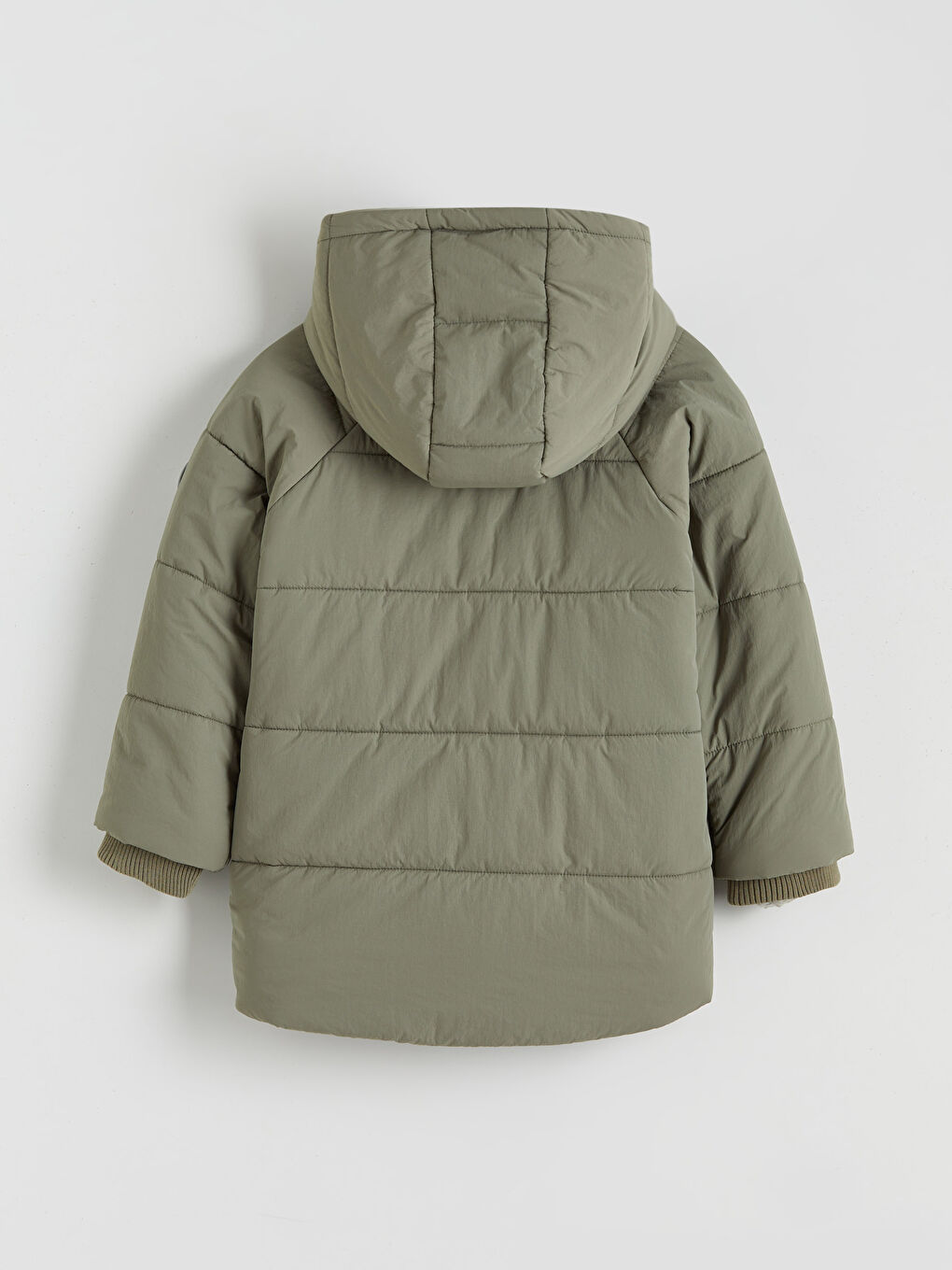 Yeşil Kapüşonlu Astarlı Erkek Çocuk Mont-1