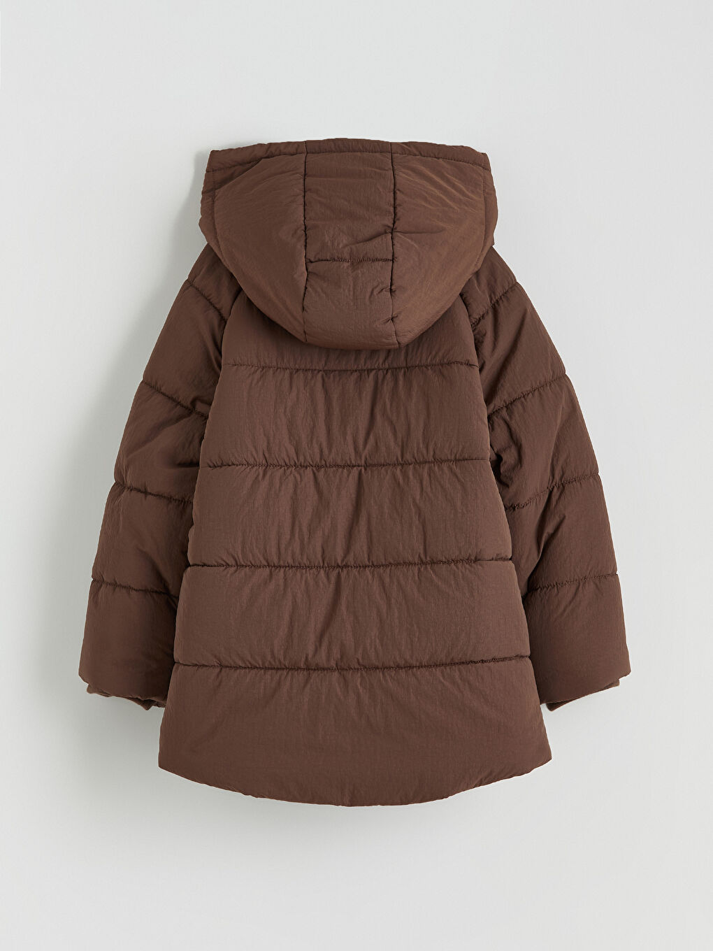 Kahverengi Kapüşonlu Astarlı Erkek Çocuk Mont-2