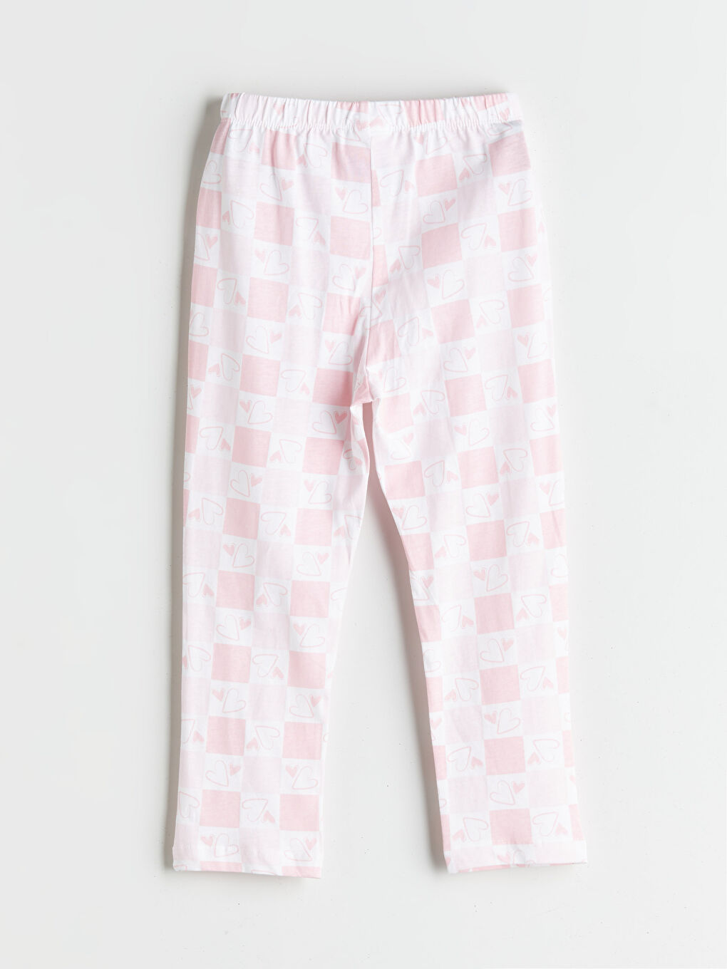 Pembe Beli Lastikli Desenli Kız Çocuk Pijama Alt-1