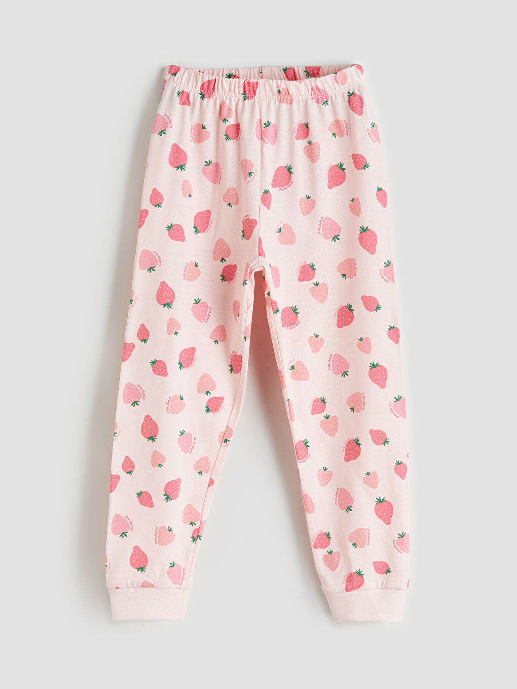 Pembe Beli Lastikli Kız Çocuk Pijama Alt