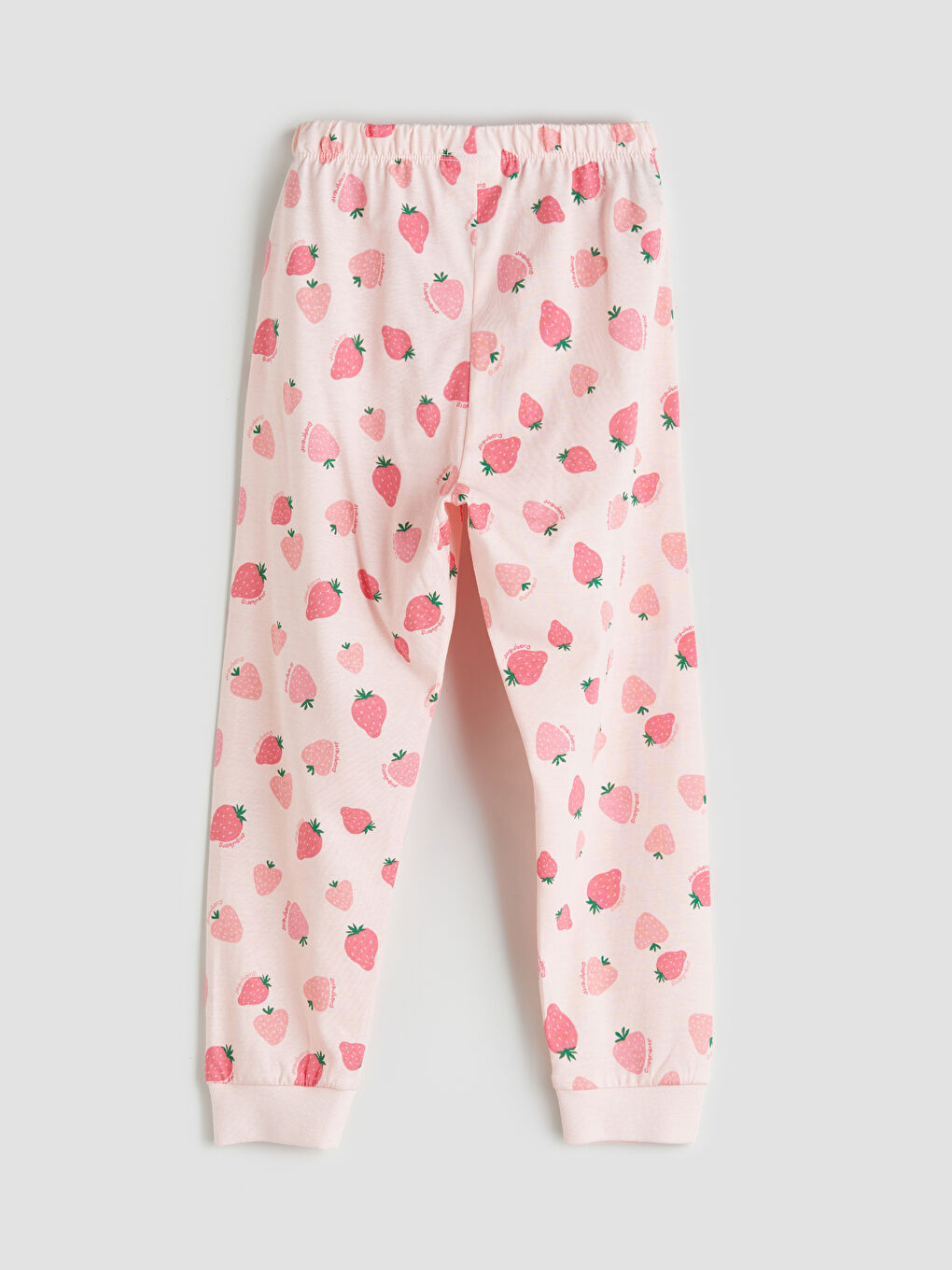 Pembe Beli Lastikli Kız Çocuk Pijama Alt-1