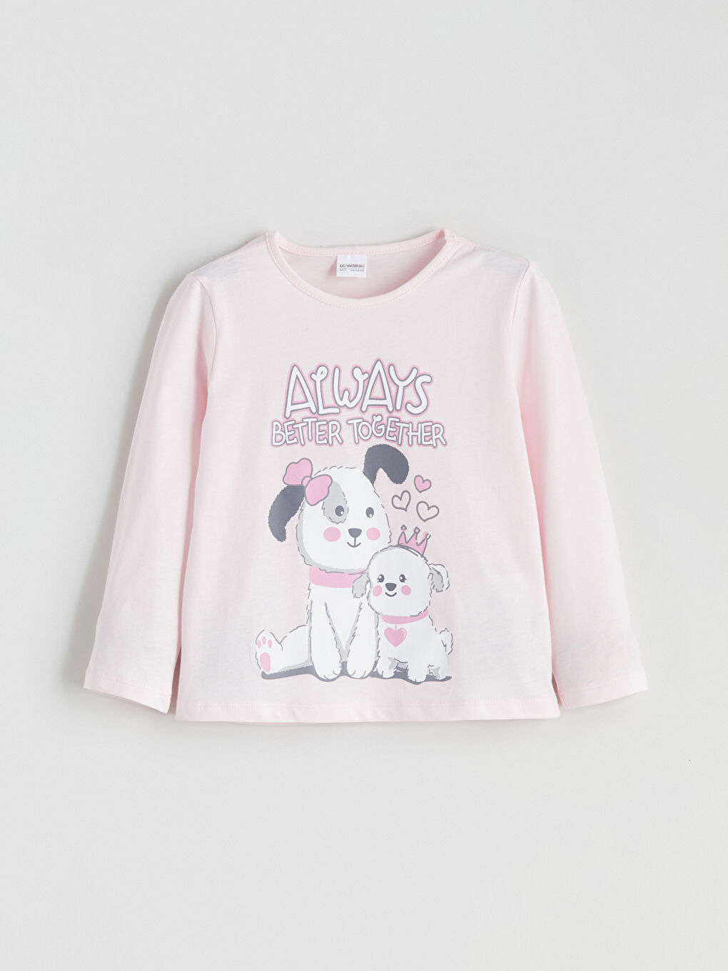 Pembe Bisiklet Yaka Baskılı Kız Çocuk Pijama Üst