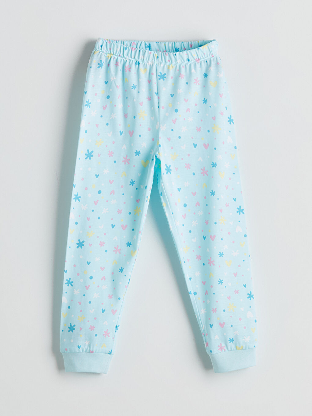 Turkuaz Beli Lastikli Kız Çocuk Jogger Pijama Altı-1