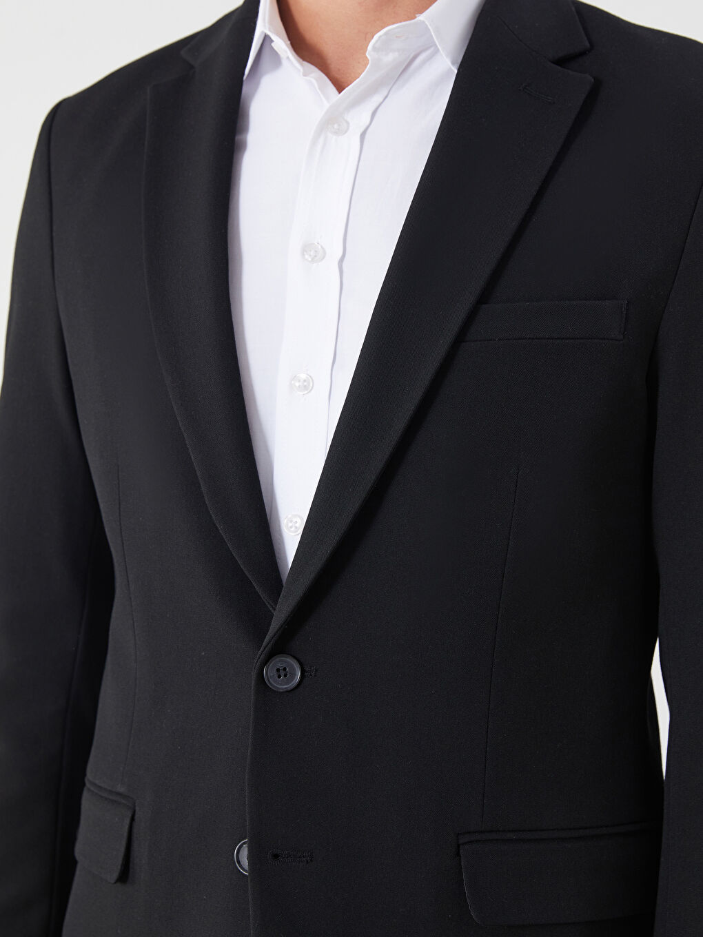 Siyah Standart Kalıp Erkek Blazer Ceket-7