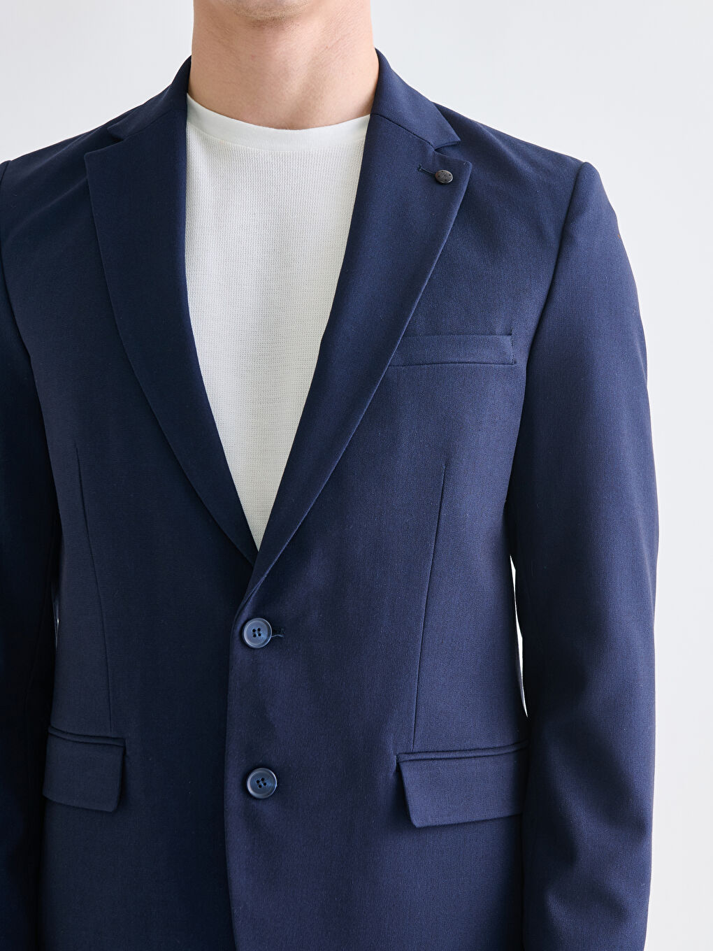 Lacivert Standart Kalıp Erkek Blazer Ceket-2