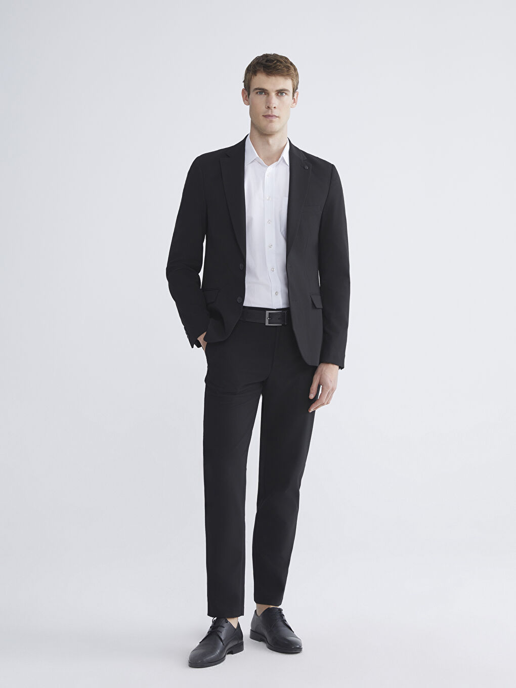 Siyah Standart Kalıp Erkek Blazer Ceket-2