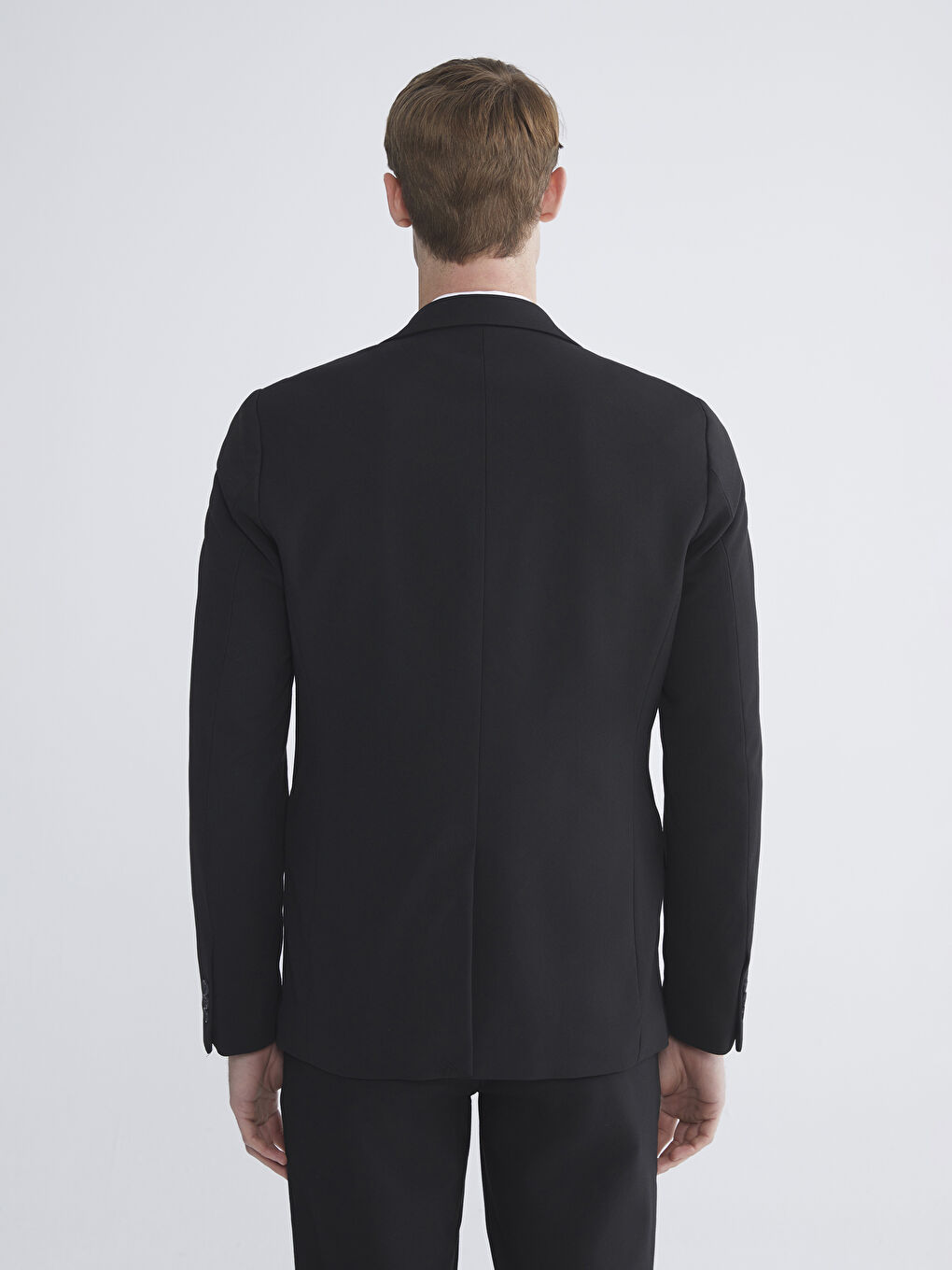 Siyah Standart Kalıp Erkek Blazer Ceket-6