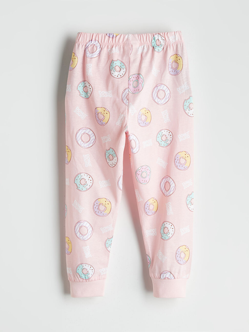 Pembe Beli Lastikli Baskılı Kız Çocuk Pijama Alt-1