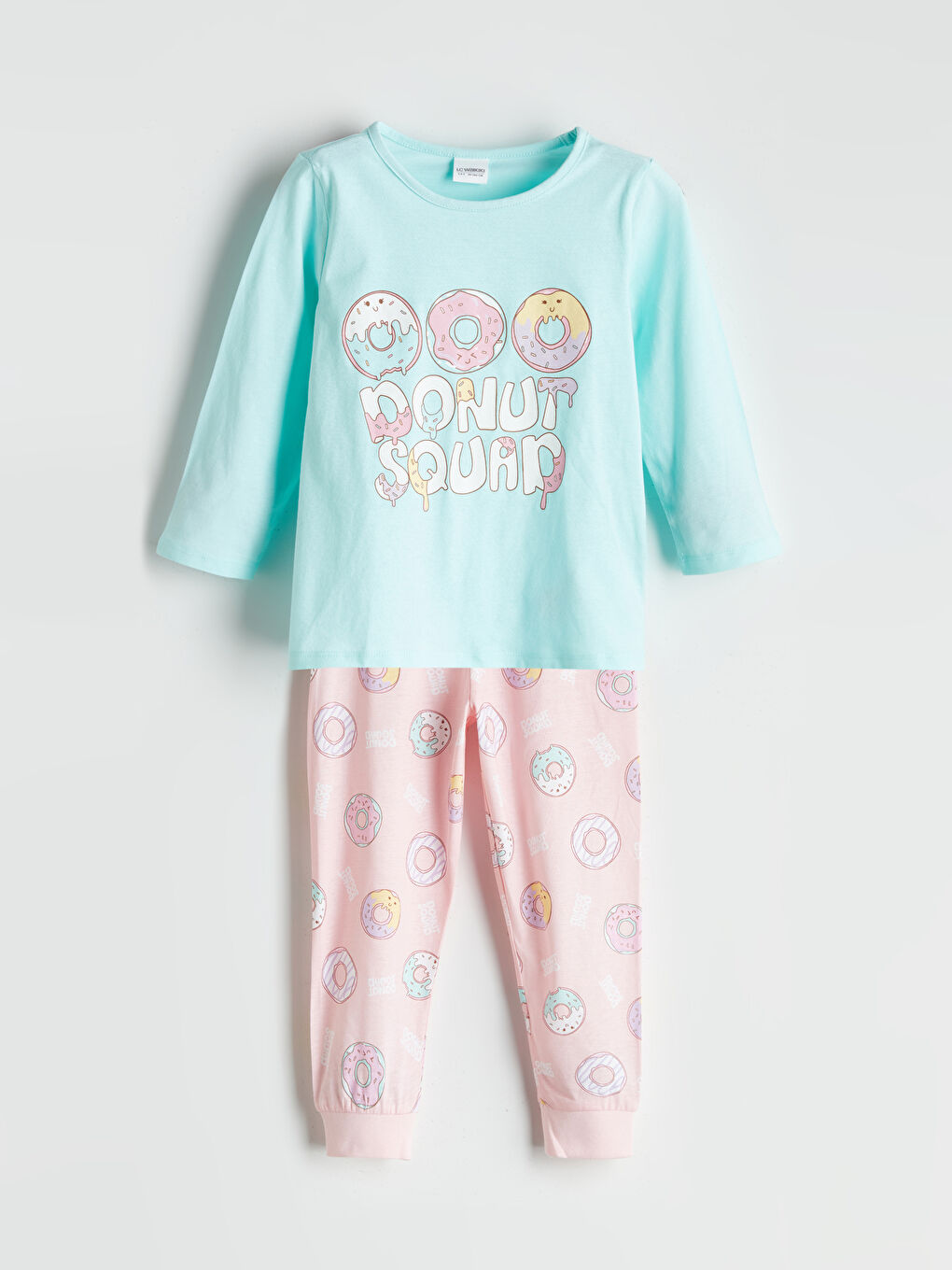 LCW Kids طقم بيجامة بنات مطبوع بكول مدور -W50846Z1-LT4