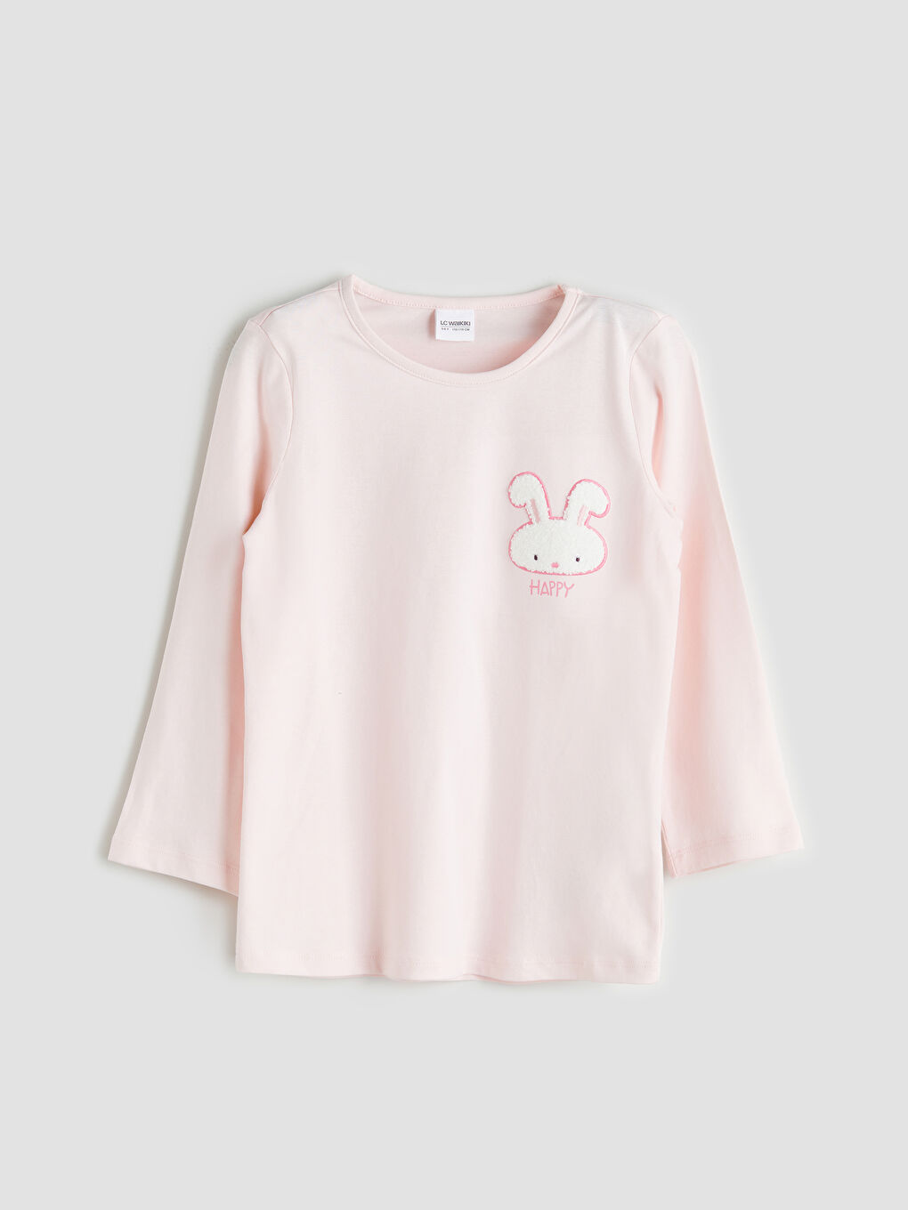 Pembe Bisiklet Yaka Kız Çocuk Pijama Üst